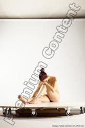 Nude Woman White Sitting poses - ALL Slim long colored Sitting poses - simple Multi angle poses Pinup